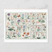Vintage broderialfabet sampler | Vilda blommor