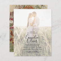 Vintage Bröllbjudan till Blommigt i Botaniskt burg