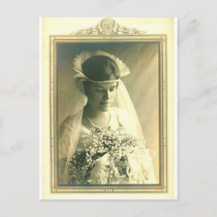 vintage bröllop A Bride Vykort