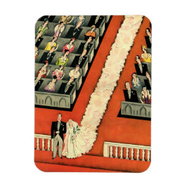 Vintage Bröllop, Art Deco Brud och Brudgum Nygifta Magnet