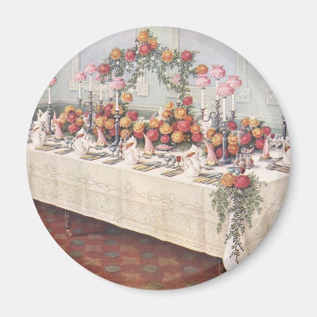 Vintage bröllop Banquet Bord Magnet (Framsidan)
