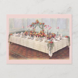 Vintage bröllop Banquet Bord Vykort
