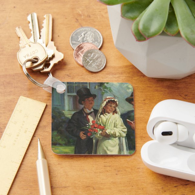 Vintage bröllop, Barn, Förråd av groom Nyckelring (Skrivbord)