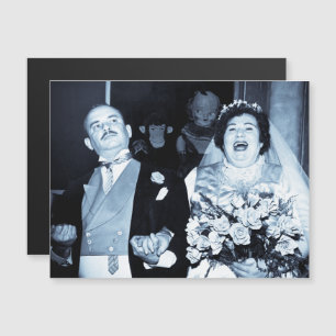 Vintage bröllop Bild Lycklig, lite lustigt Bride