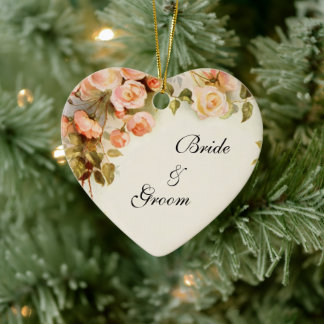 Vintage bröllop, Blommigten för blommor i Anque Ro Julgransprydnad Keramik