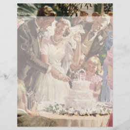 Vintage bröllop Bride Groom Newlyweds Klipp ut kum