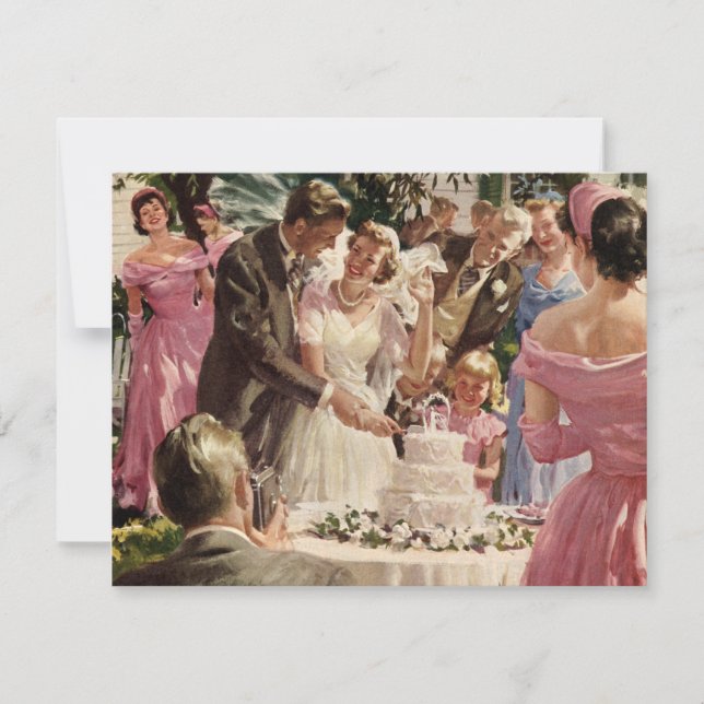 Vintage bröllop Bride Groom Newlyweds Klipp ut kum (Framsida)