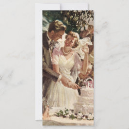 Vintage bröllop Bride Groom Newlyweds Klipp ut kum