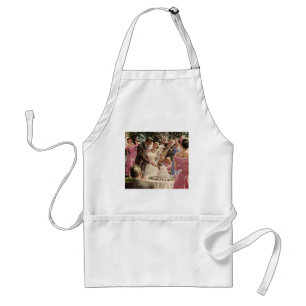 Vintage bröllop Bride Groom Newlyweds Klipp ut kum Förkläde