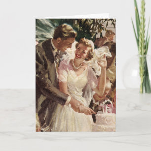 Vintage bröllop Bride Groom Newlyweds Klipp ut kum Kort