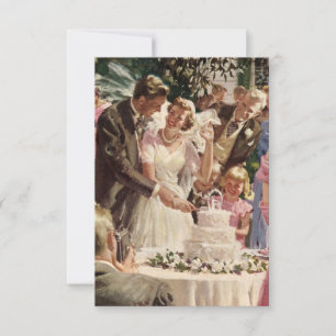 Vintage bröllop Bride Groom Newlyweds Klipp ut kum OSA Kort