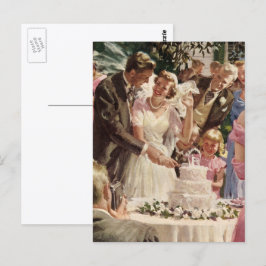 vintage bröllop Bride Groom Newlyweds Klipp ut kum Vykort