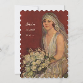 Vintage bröllop Bride, Möhippa Party Inbjudningar