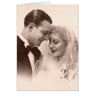 Vintage bröllop Bride och Groom Hälsningskort