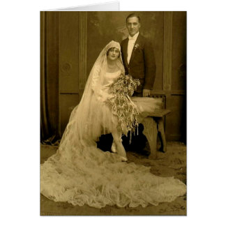 Vintage bröllop Bride och Groom Hälsningskort