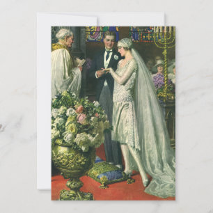 Vintage bröllop, Bride och Groom med Menorah