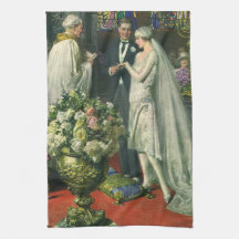 Vintage bröllop, Bride och Groom med Menorah