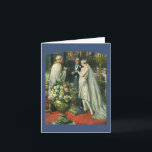 Vintage bröllop, Bride och Groom med Menorah Tack Kort<br><div class="desc">Vintagens illustration av ceremonin i kärlek och romantik,  där ett par gifta sig i en vacker synagoga med glasfönster,  blommor och en sjudmenorah i nedfläckad. Bron har en lång vit bröllop-grav och brudgummen är stilig i sin tuxedo.</div>