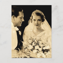 Vintage bröllop Bride och Groom Vykort