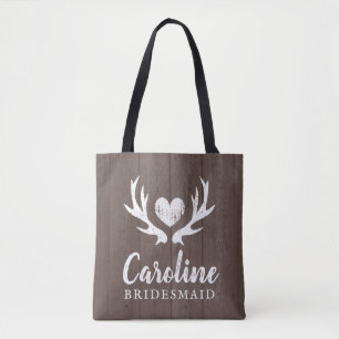 Vintage bröllop bridesmaid brun hjort tygkasse