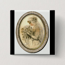 Vintage bröllop Bröllopsdusch Viktoriansk brud  Knapp