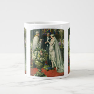 Vintage Bröllop, Brud och Brudgum med Menorah Jumbo Mugg