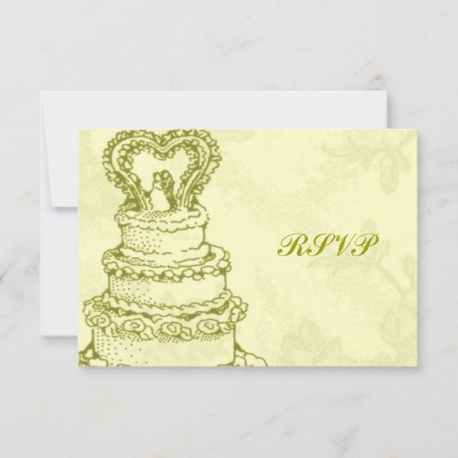 Vintage bröllop Cake OSA Kort (Framsida)