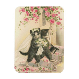Vintage bröllop Cats. Magnet