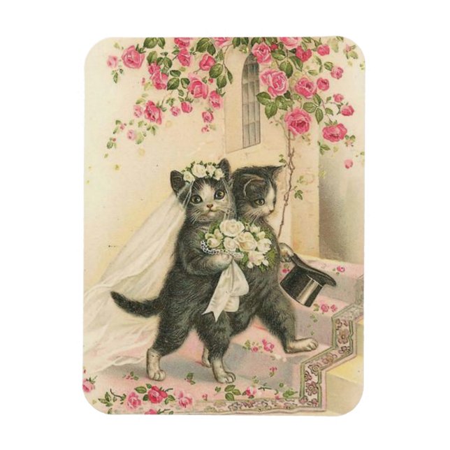 Vintage bröllop Cats. Magnet (Vertikal)