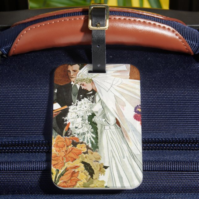 Vintage bröllop Ceremony med Bride och Groom Bagagebricka (Framsida Insitu 2)