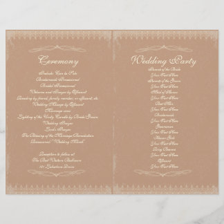 Vintage bröllop Ceremony-programmet