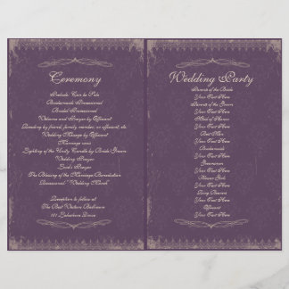 Vintage bröllop Ceremony-programmet
