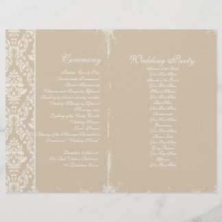 Vintage bröllop Ceremony-programmet