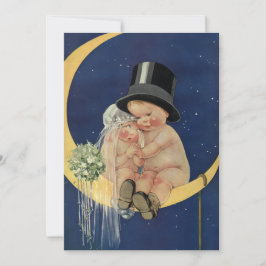 Vintage bröllop, Cute Bride och Groom på Måne