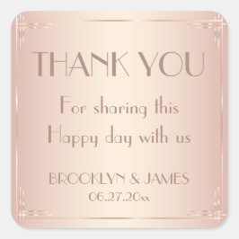 Vintage bröllop fyrkantigt klistermärke