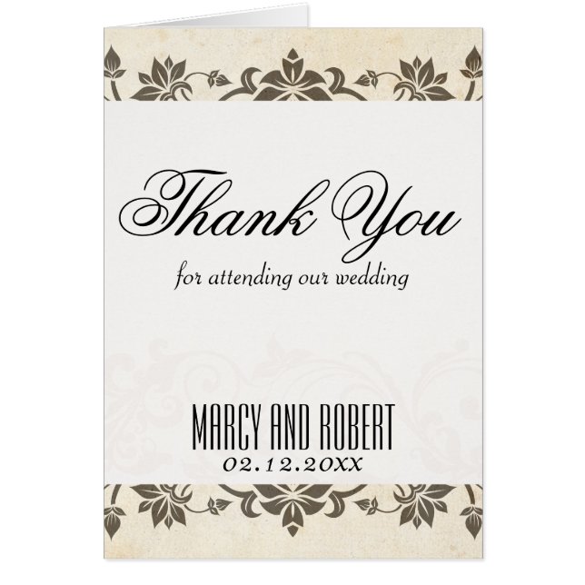 Vintage bröllop hälsningskort (Framsidan)