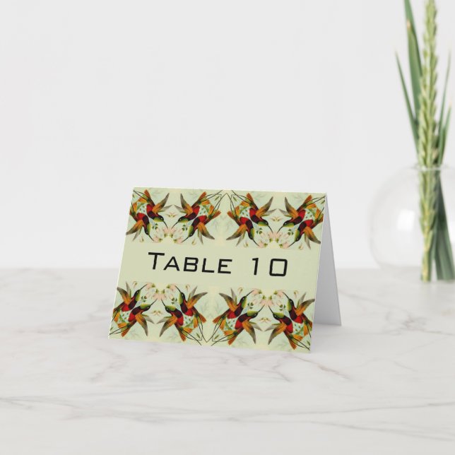 Vintage bröllop, Hummingbird och Flowers Tack Kort (Framsida)