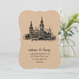 vintage bröllop inbjudan