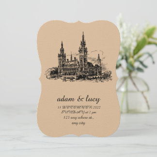 vintage bröllop inbjudan