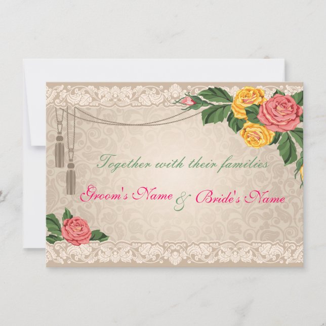 Vintage bröllop inbjudan (Framsida)