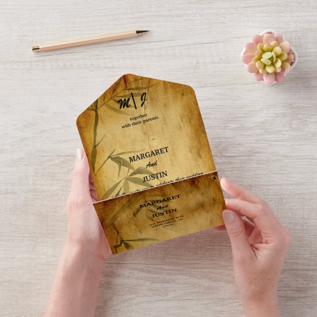Vintage bröllop japansk bamboo Calligraphy Art (Video)