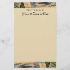 Vintage Bröllop, Jordtoner Färger, Kubism Konst Brevpapper