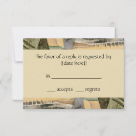 Vintage Bröllop, Jordtonsfärger, Kubism Konst OSA Kort