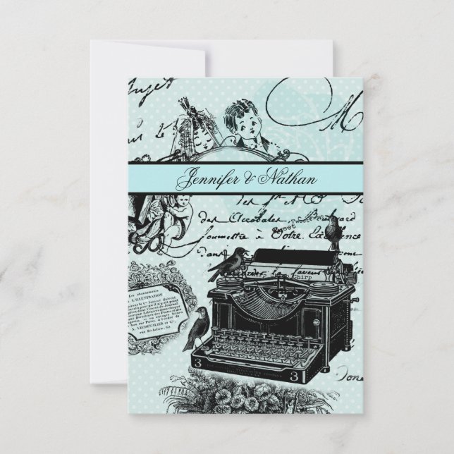 Vintage bröllop Kärlek Brev OSA kort (Framsida)