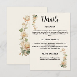 Vintage bröllop Lotus blomma Tilläggskort