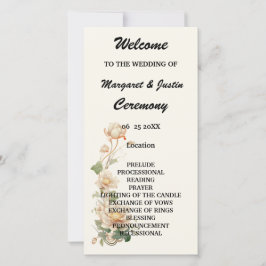 Vintage bröllop Lotus Flower Bröllopsprogram