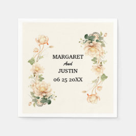 Vintage bröllop Lotus Flower Pappersservett