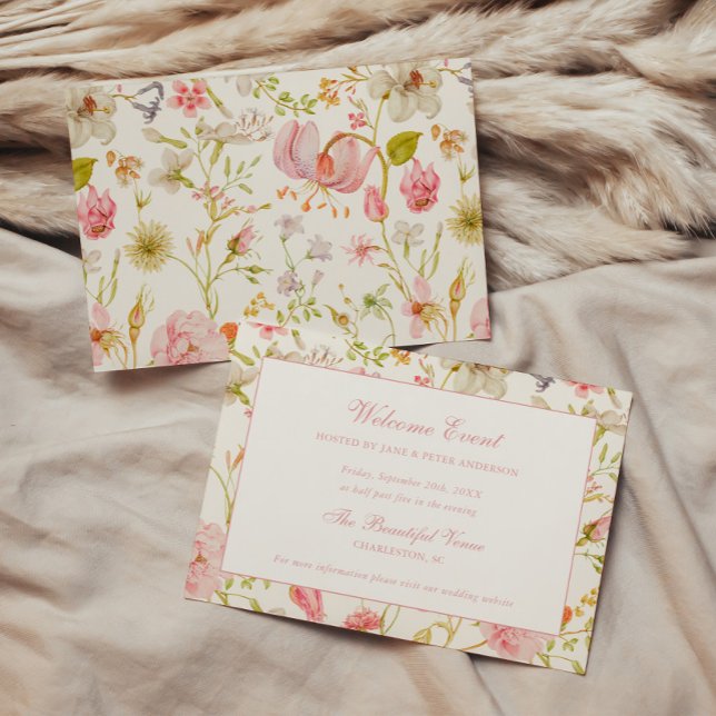 Vintage Bröllop med blomstermönster Tilläggskort (Skapare uppladdad)