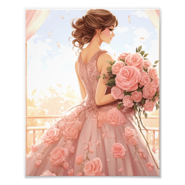 Vintage bröllop med Bride Fototryck (Framsidan)