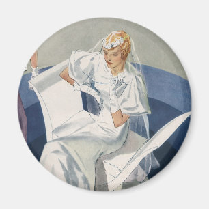 Vintage bröllop, Modern Art Deco Bride i mitten av Magnet